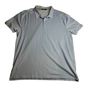 Pique Polo Shirt Mens XXL Blue Collared Short Sleeve Preppy Stretchy Classiccore
